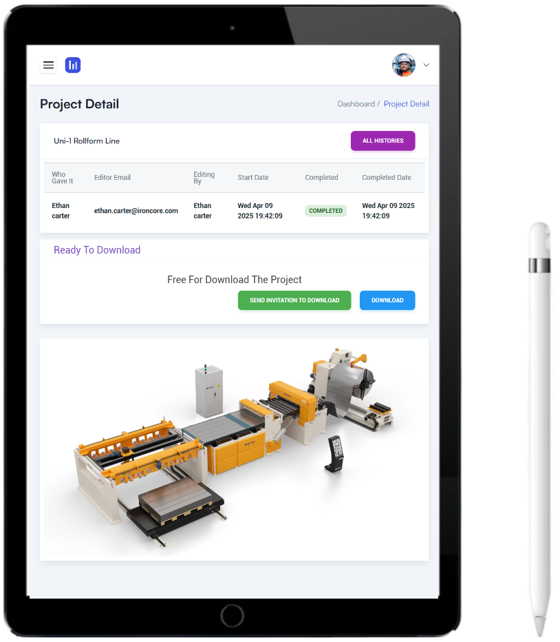 Products plc project tablet view